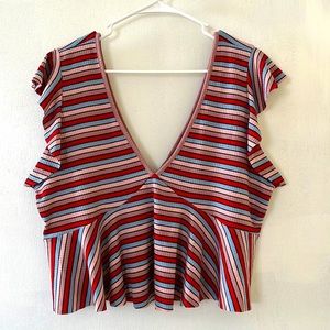 Women’s Wild Fable Striped Ribbed Crop Top size XXL